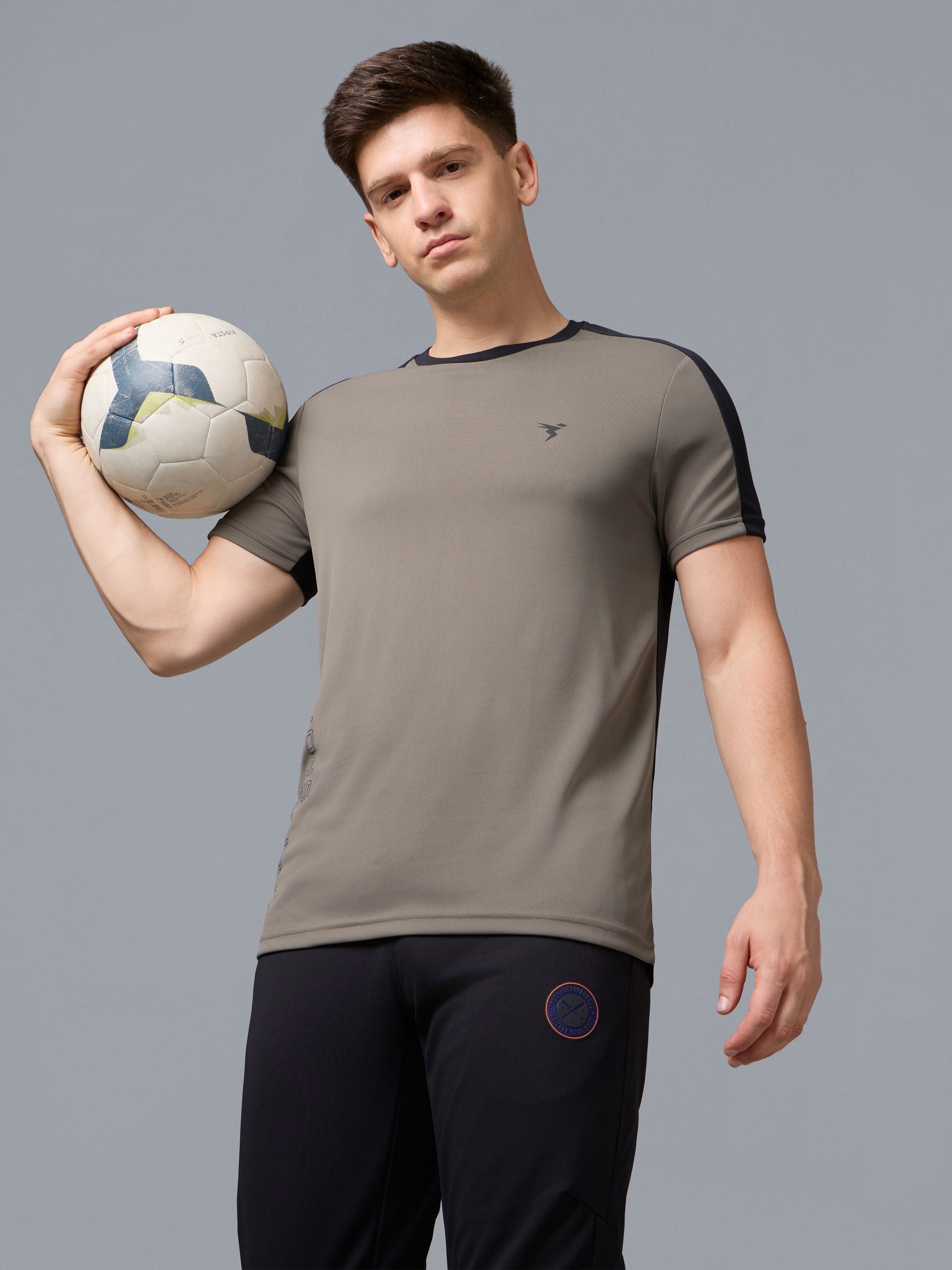Men Colorblock Round Neck Polyester Green T-Shirt-image-24