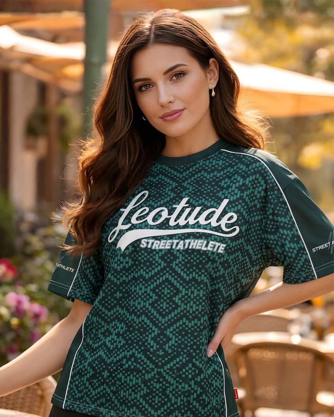 just roar Women Graphic Print Round Neck Cotton Blend Green T-Shirt-picture-4