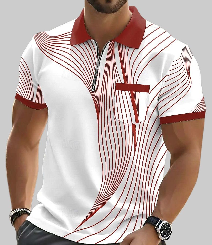 tazo Men Printed Polo Neck Cotton Blend White T-Shirt-picture-12