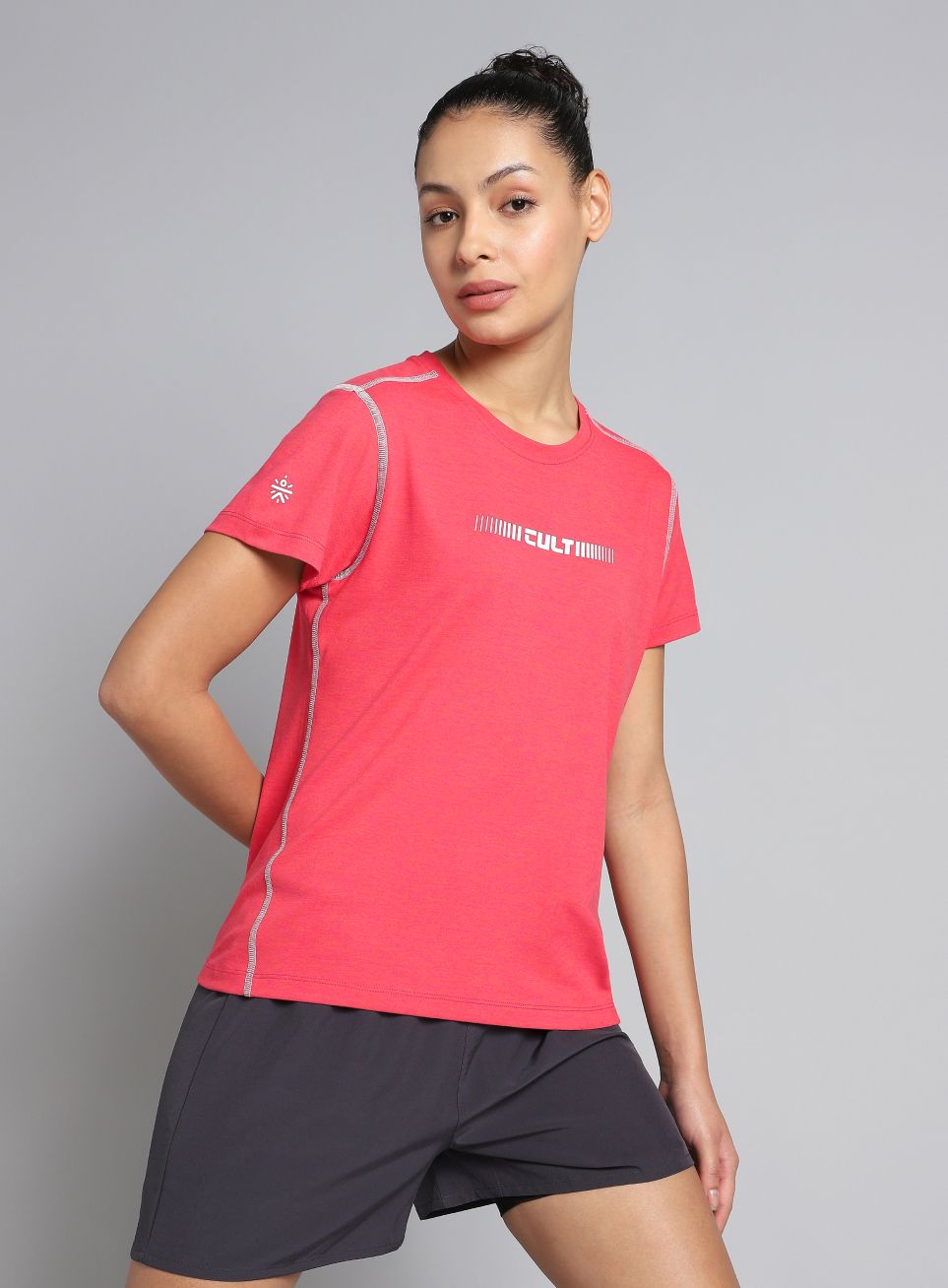 cult Women Printed Round Neck Polyester Pink T-Shirt-picture-29