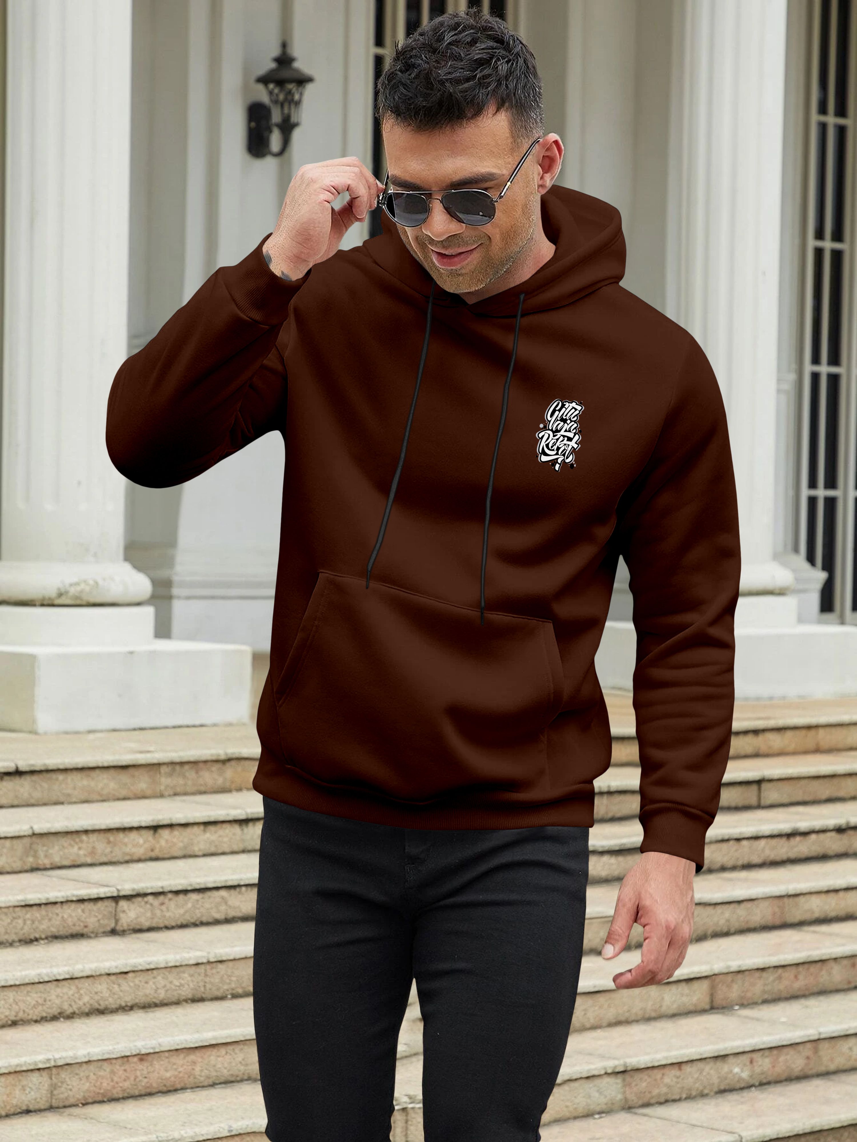Men Full Sleeve Graphic Print Hooded Sweatshirt-image-11