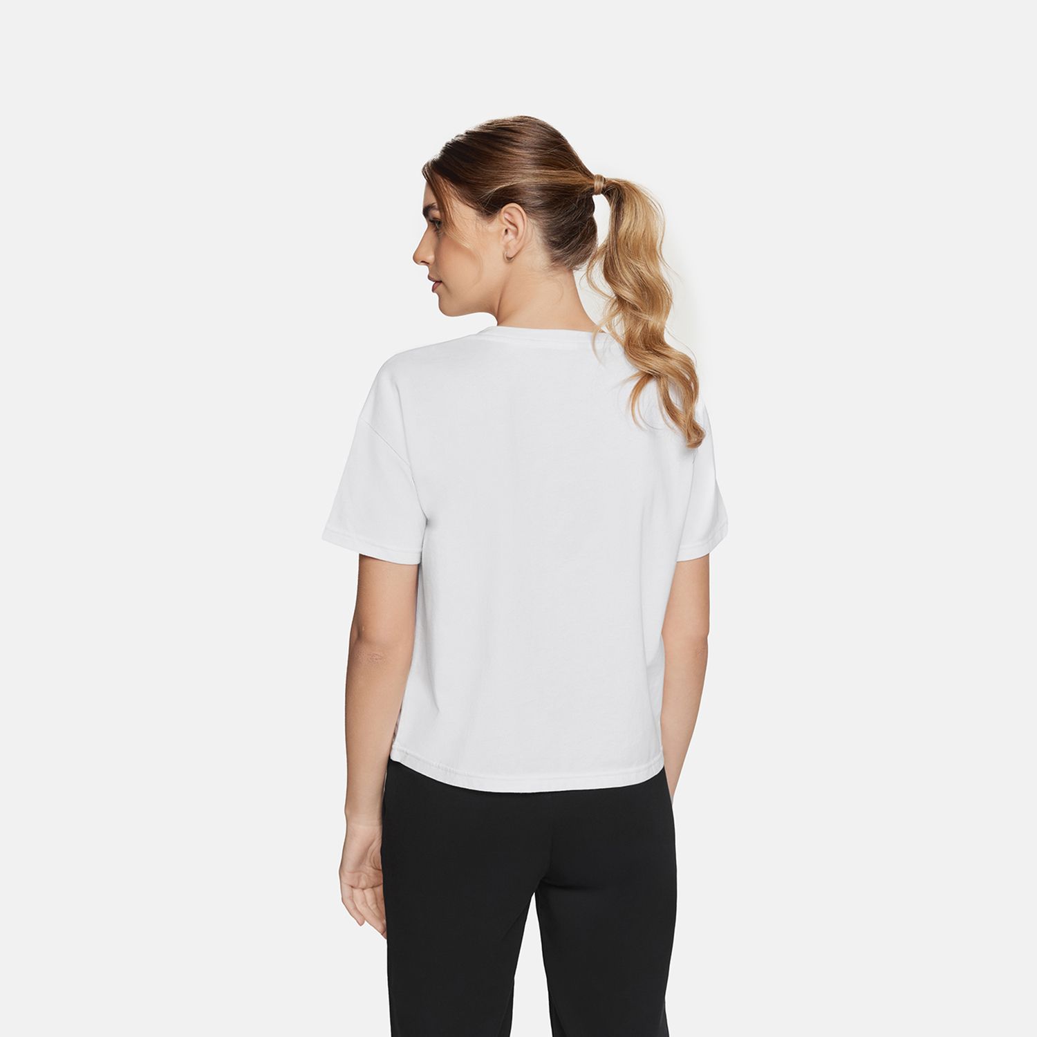 Women Solid Round Neck Polyester White T-Shirt-image-26