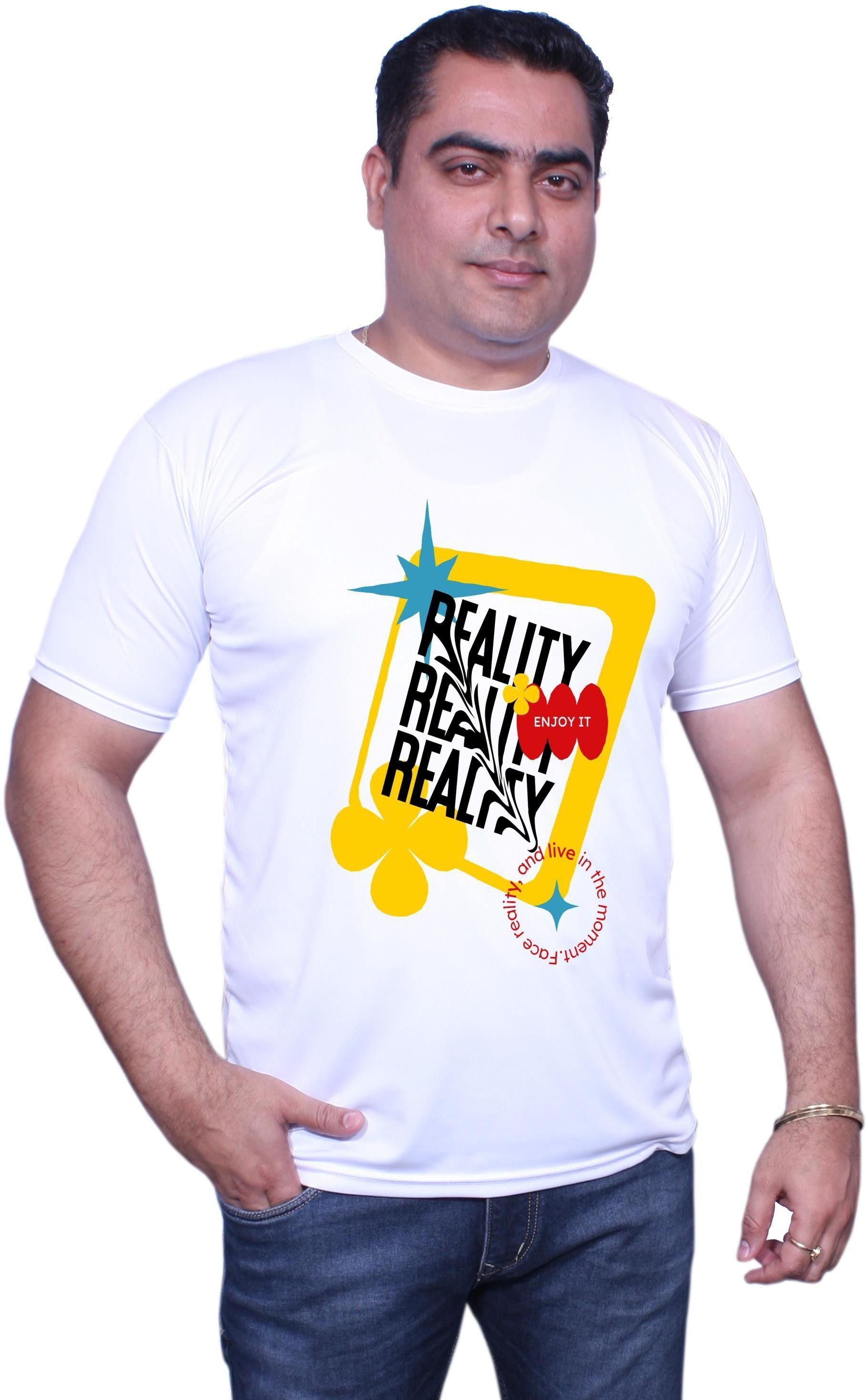 Men Printed Round Neck Polyester Multicolor T-Shirt-image-6