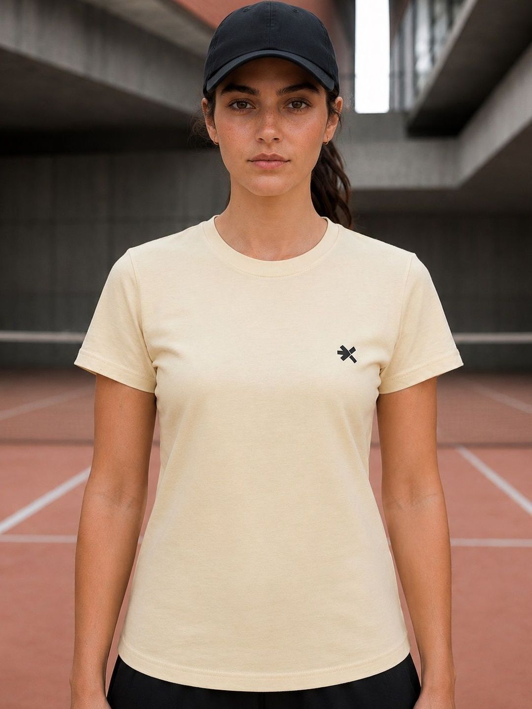 hrx by hrithik roshan Women Printed Round Neck Pure Cotton Beige T-Shirt-picture-30