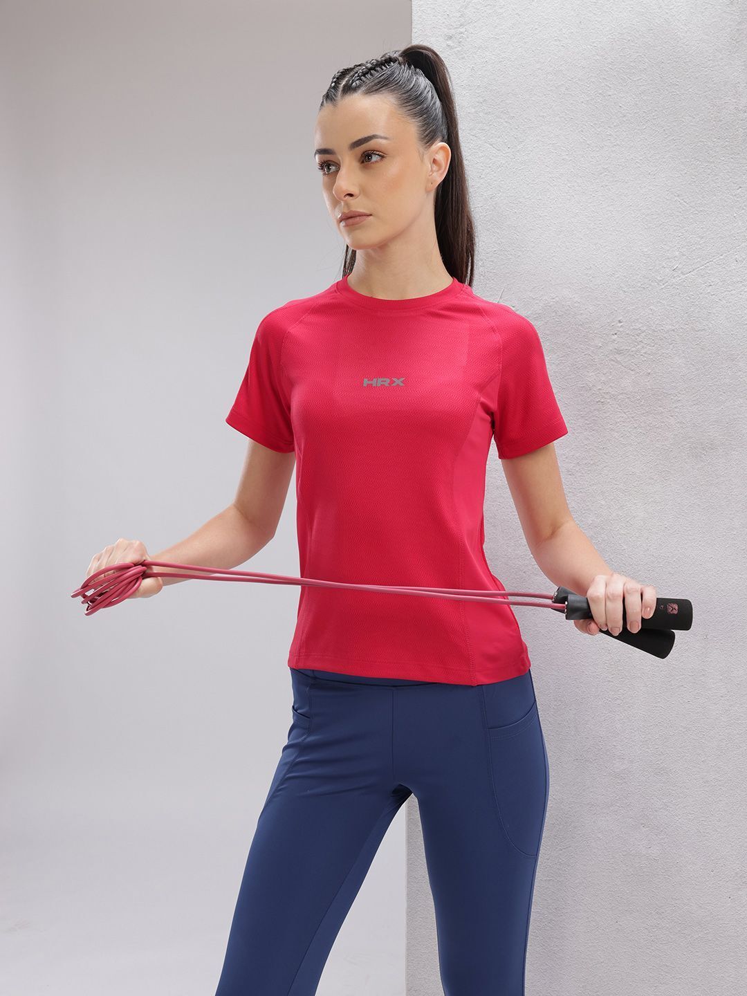 Women Printed Round Neck Polyester Red T-Shirt-image-10