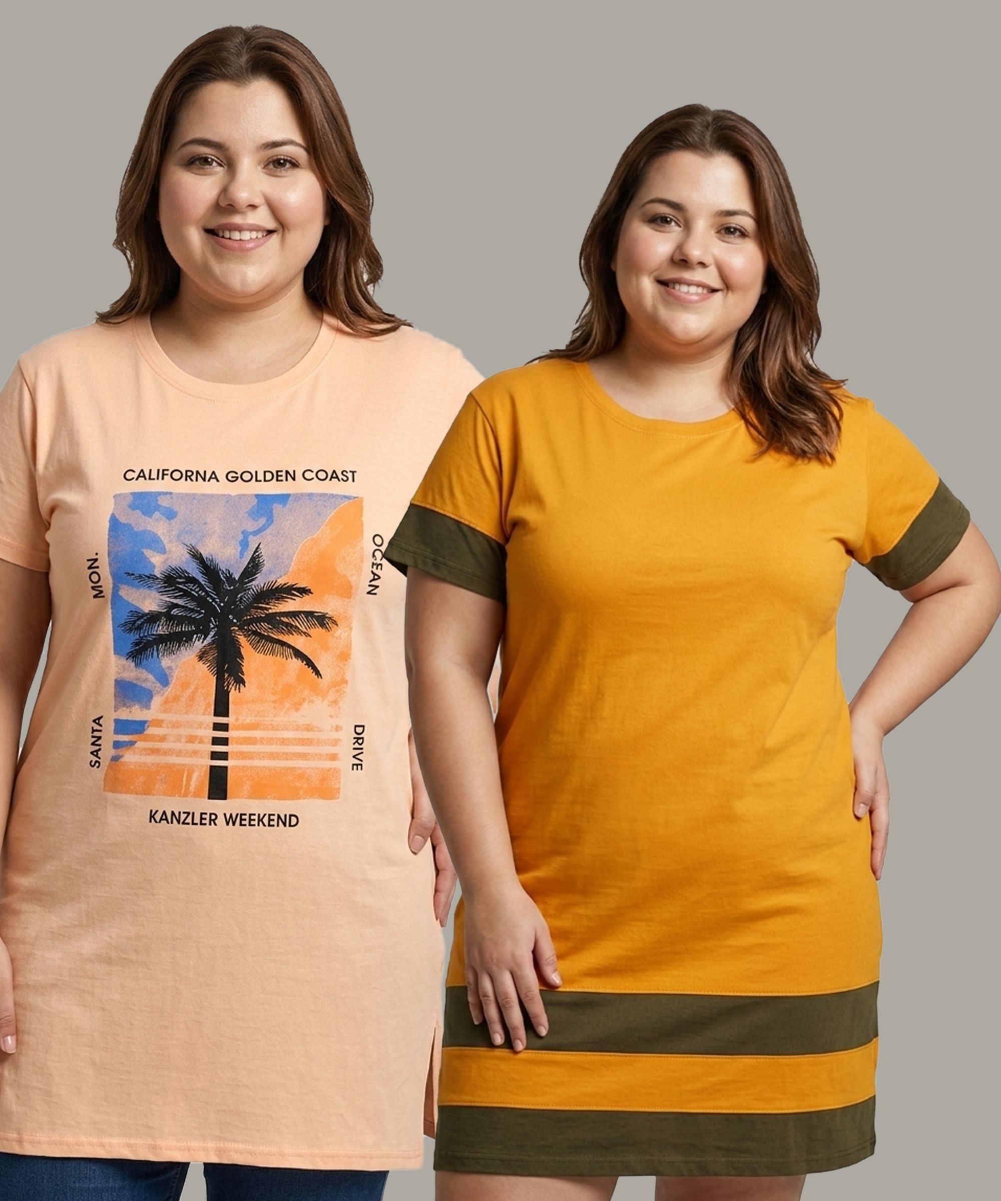 dreambe Pack of 2 Women Printed Round Neck Pure Cotton Multicolor T-Shirt-picture-36