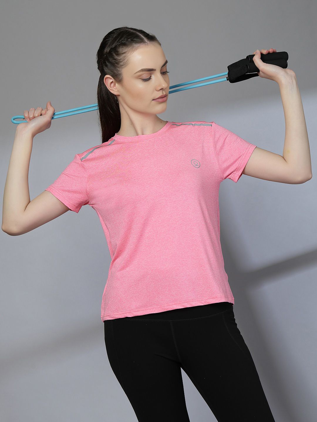 chkokko Women Solid Round Neck Polyester Pink T-Shirt-picture-25
