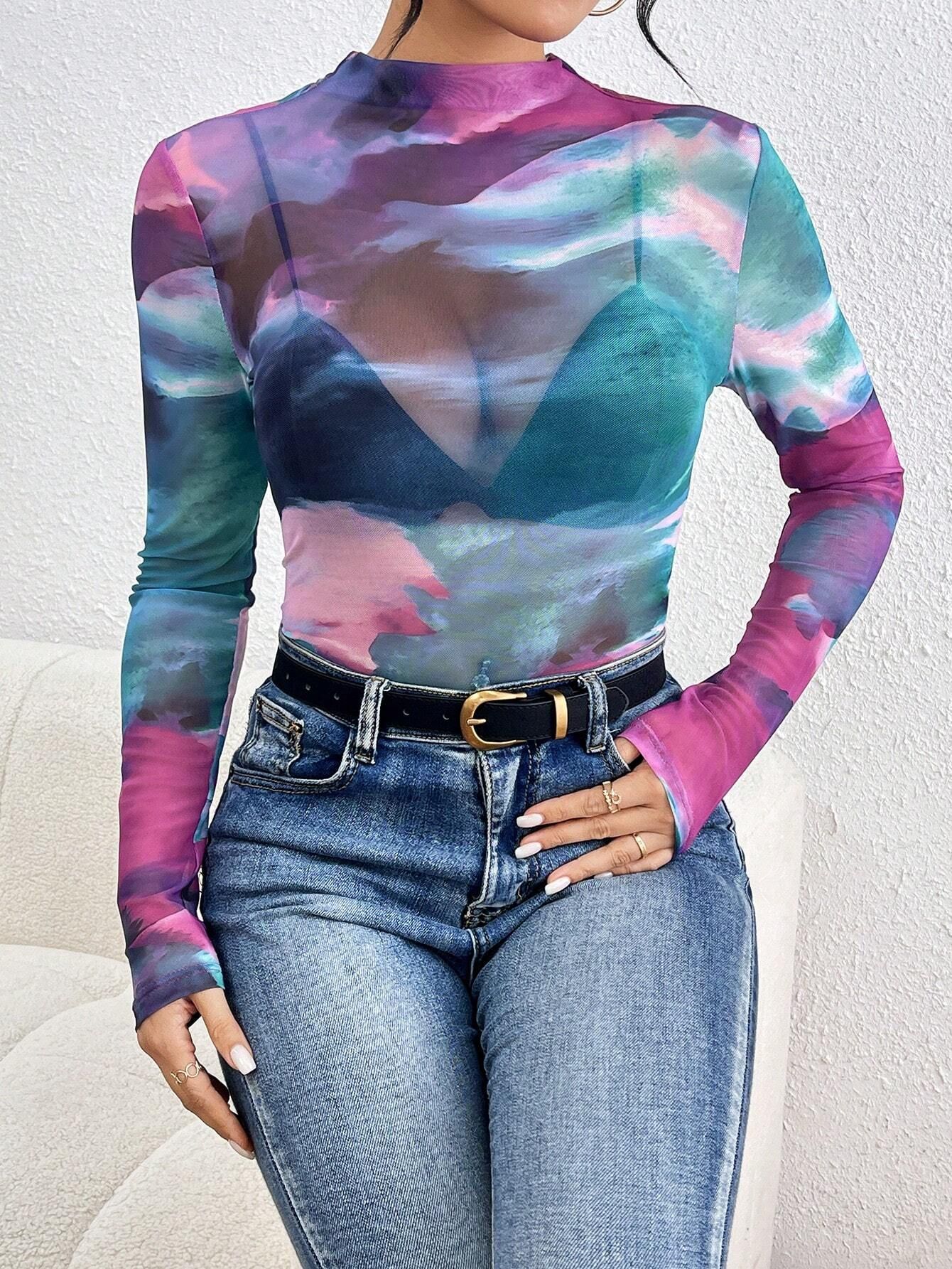Casual Regular Sleeves Printed Women Multicolor Top-image-20