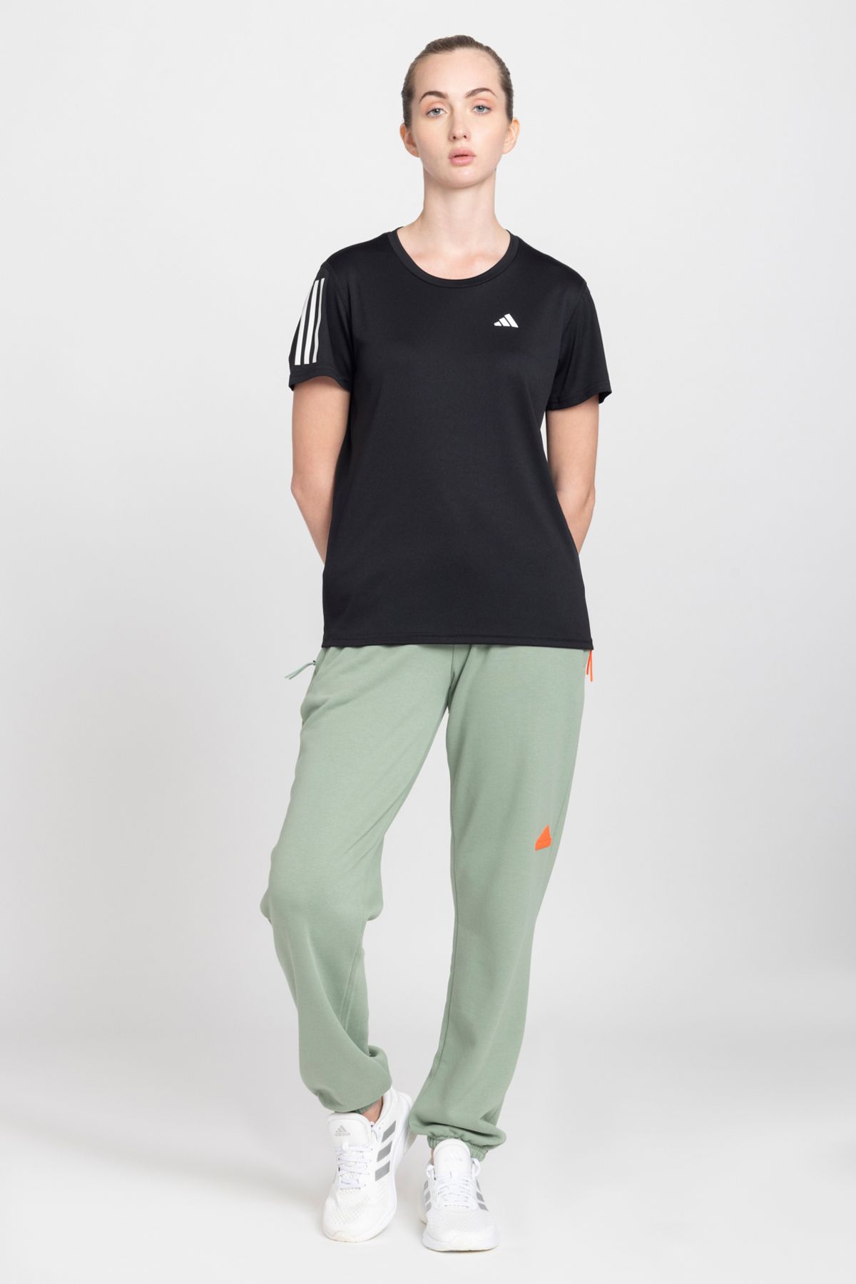 adidas Women Printed Crew Neck Polyester Black T-Shirt-picture-28