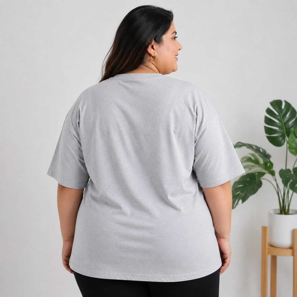 grix Women Graphic Print, Typography Round Neck Cotton Blend Grey T-Shirt-picture-44