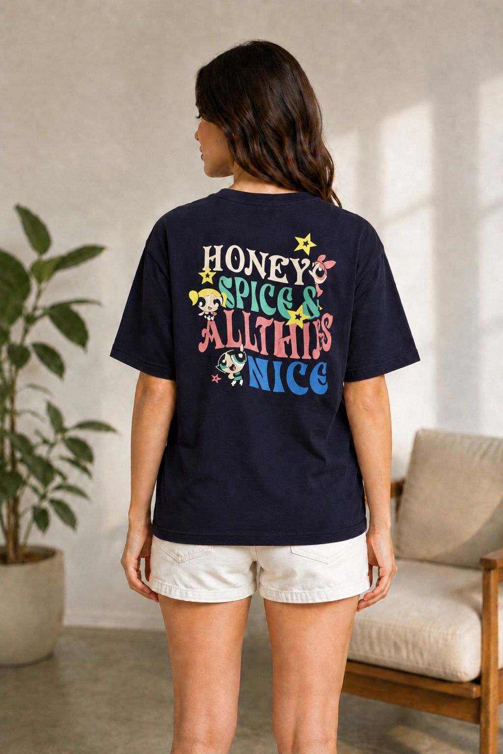 metronaut Printed Women Round Neck Cotton Blend Navy Blue T-Shirt-picture-21