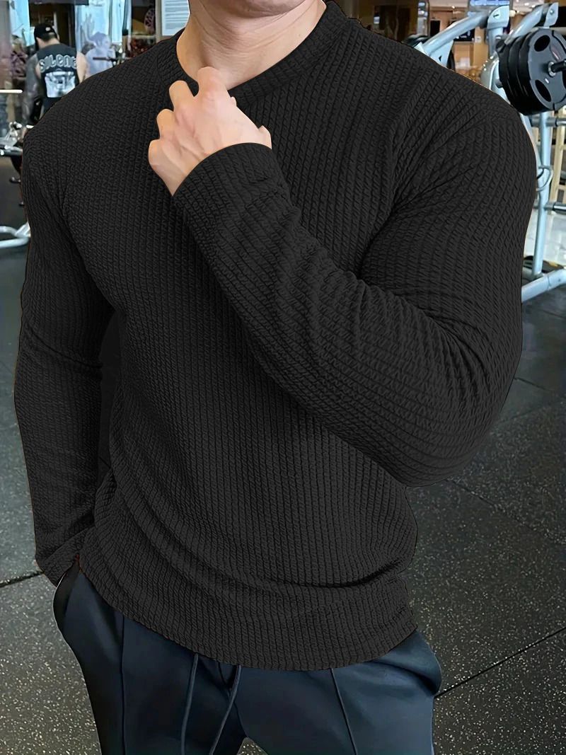kajaru Men Self Design Round Neck Polyester Black T-Shirt-picture-27