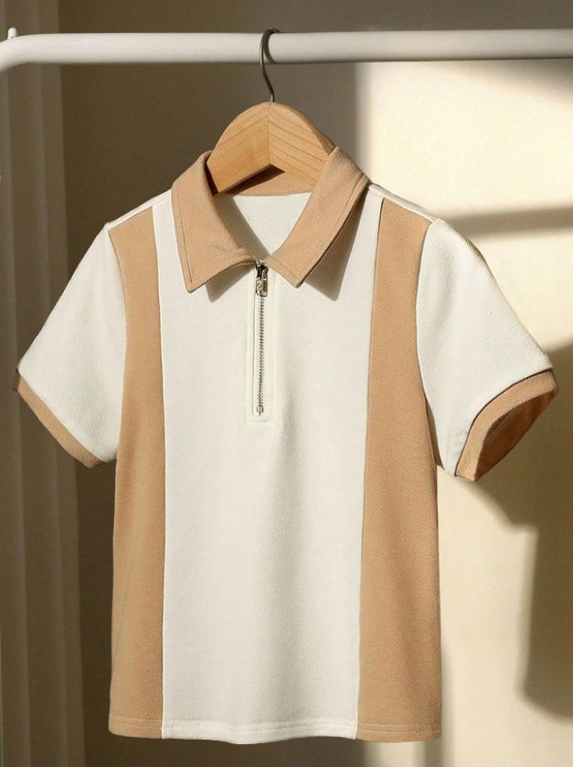 Men Colorblock Polo Neck Cotton Blend White T-Shirt-image-14