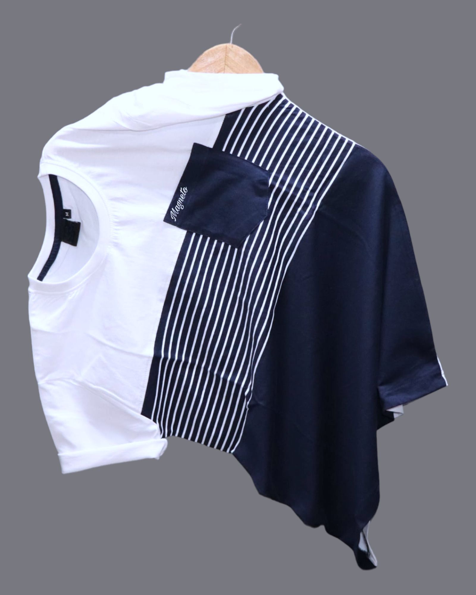 Men Printed Round Neck Pure Cotton Blue T-Shirt