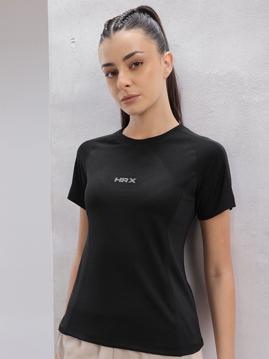 Women Printed Round Neck Polyester Black T-Shirt-image-11
