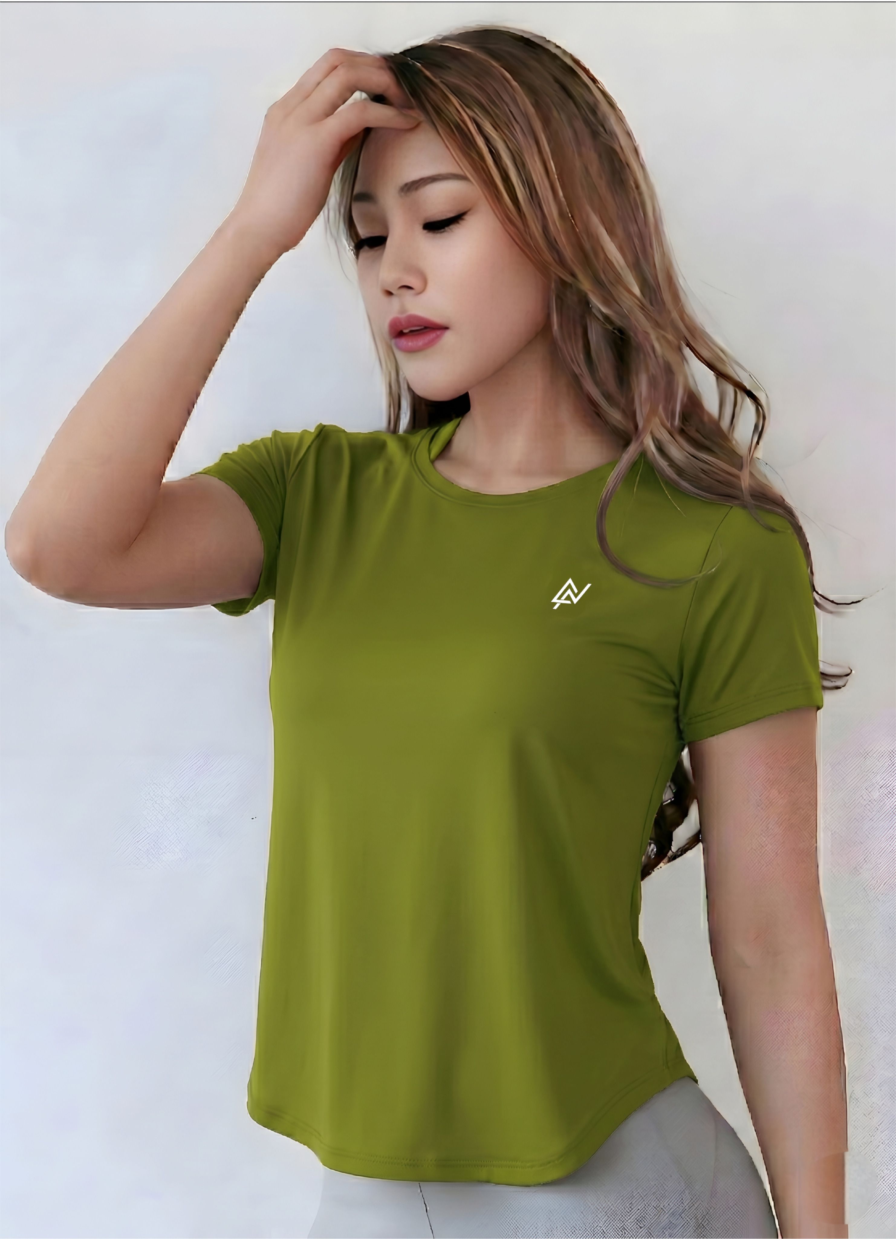 nexsus apparels Women Solid Round Neck Polyester Green T-Shirt-picture-32