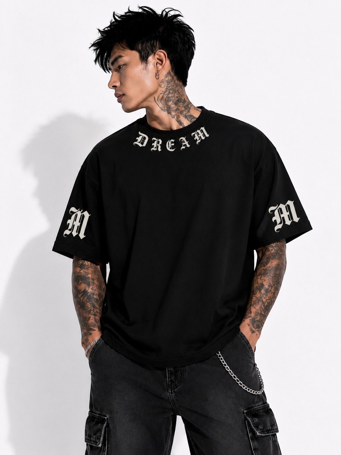 panta Men Printed Round Neck Pure Cotton Black T-Shirt-picture-0