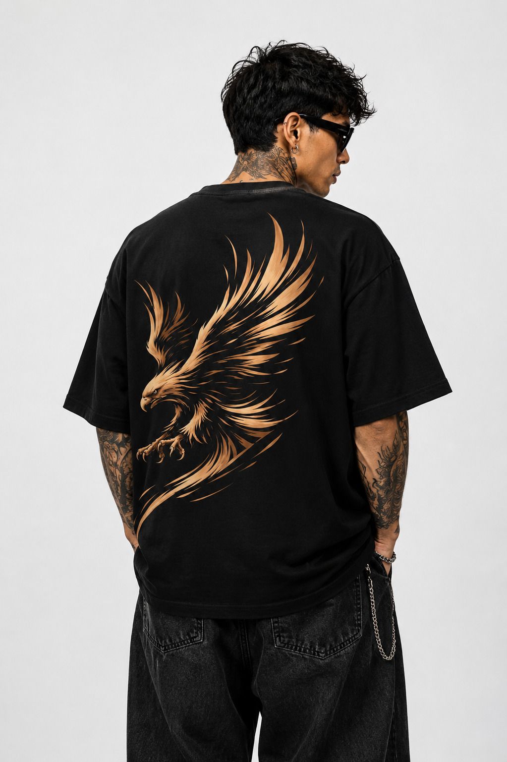 vigon Men Graphic Print Round Neck Cotton Blend Black T-Shirt-picture-28