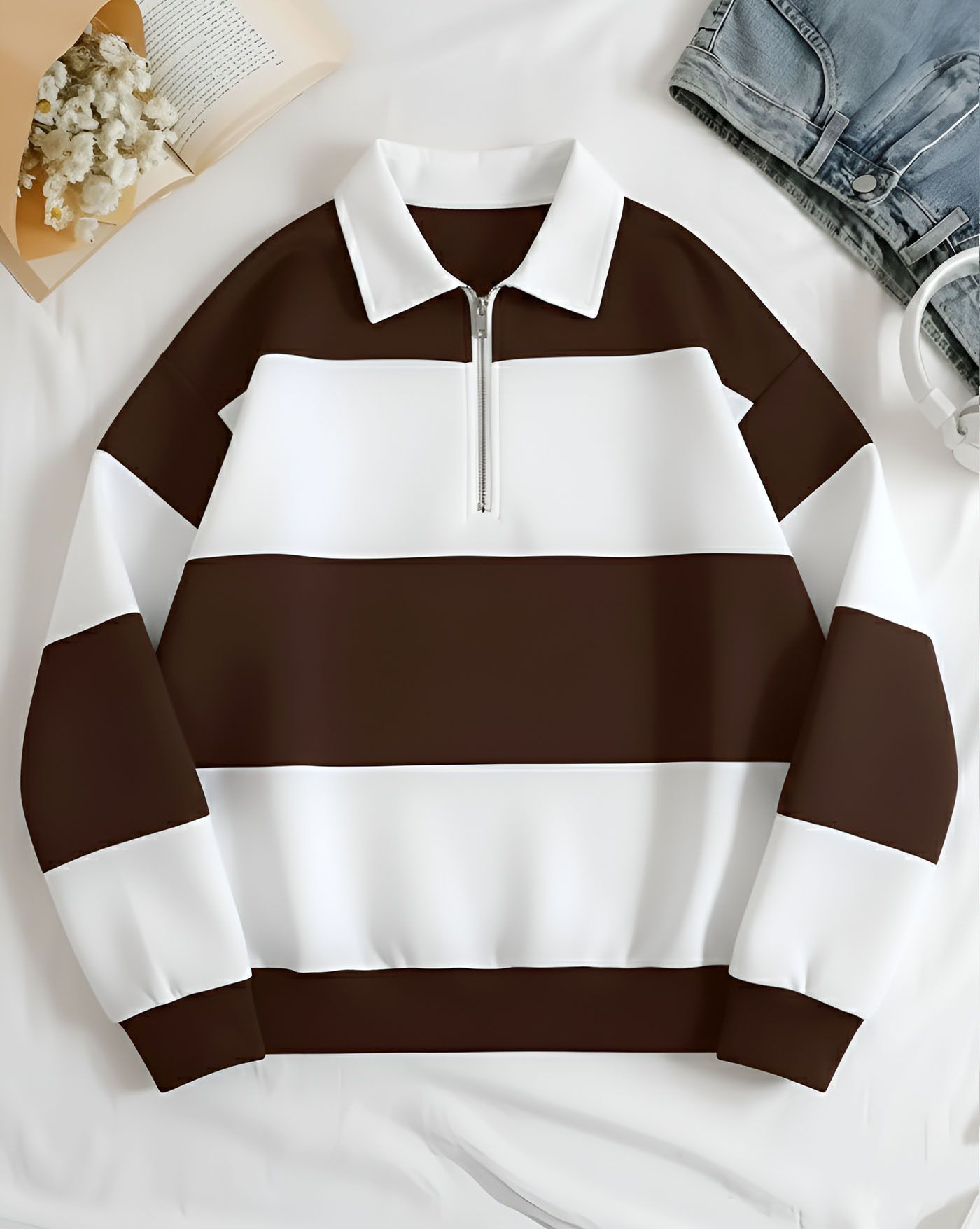 Men Full Sleeve Striped Sweatshirt-image-12
