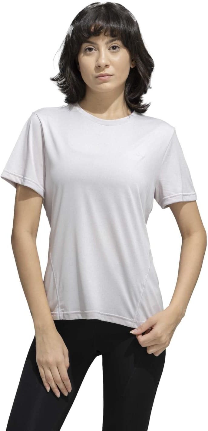 adidas Women Printed Crew Neck Polyester Purple T-Shirt-picture-44