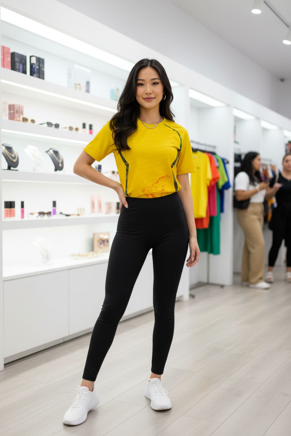 shanvi Women Graphic Print Round Neck Polycotton Yellow T-Shirt-picture-15