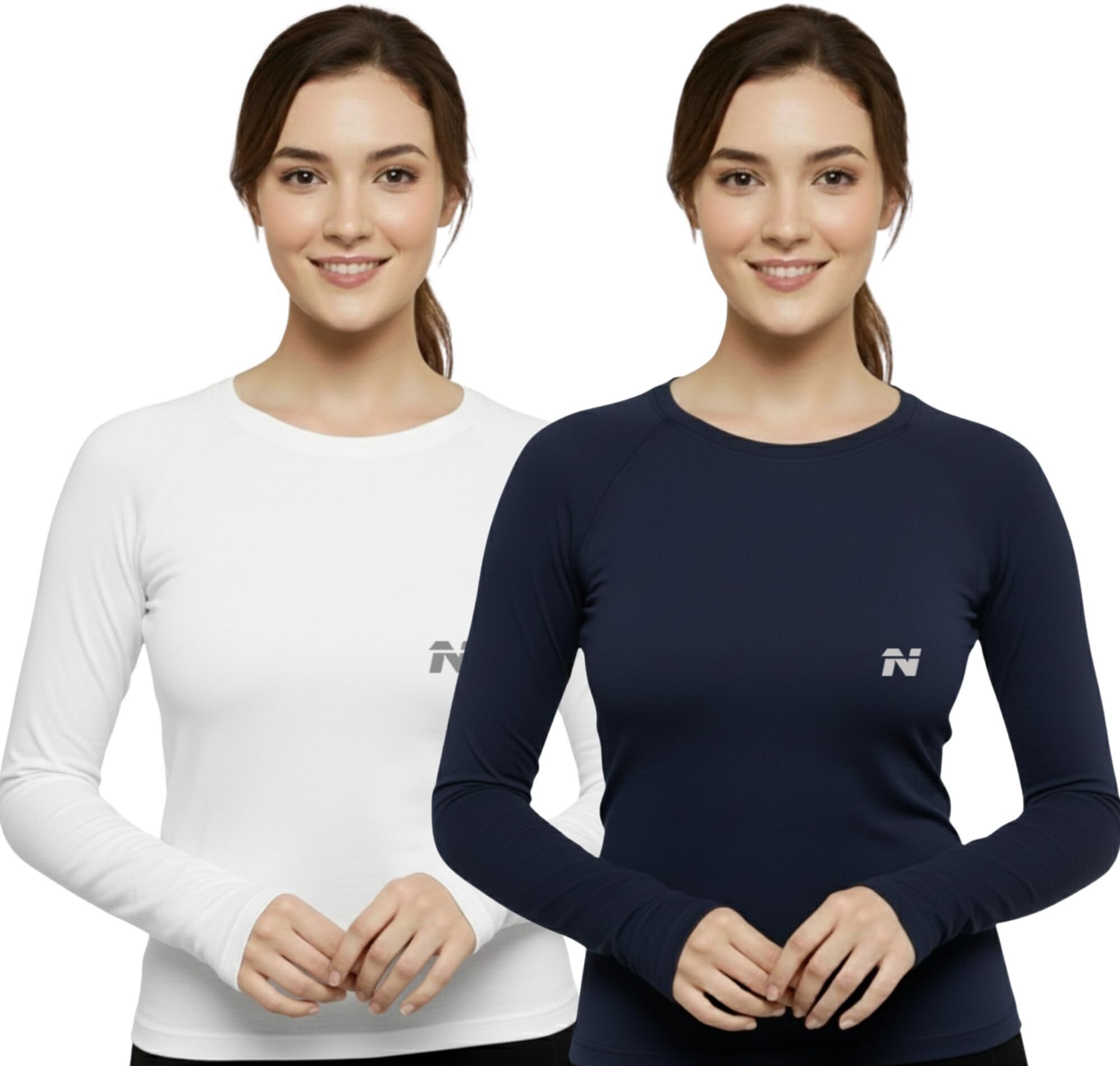 ninq Pack of 2 Women Solid Round Neck Polyester Multicolor T-Shirt-picture-26