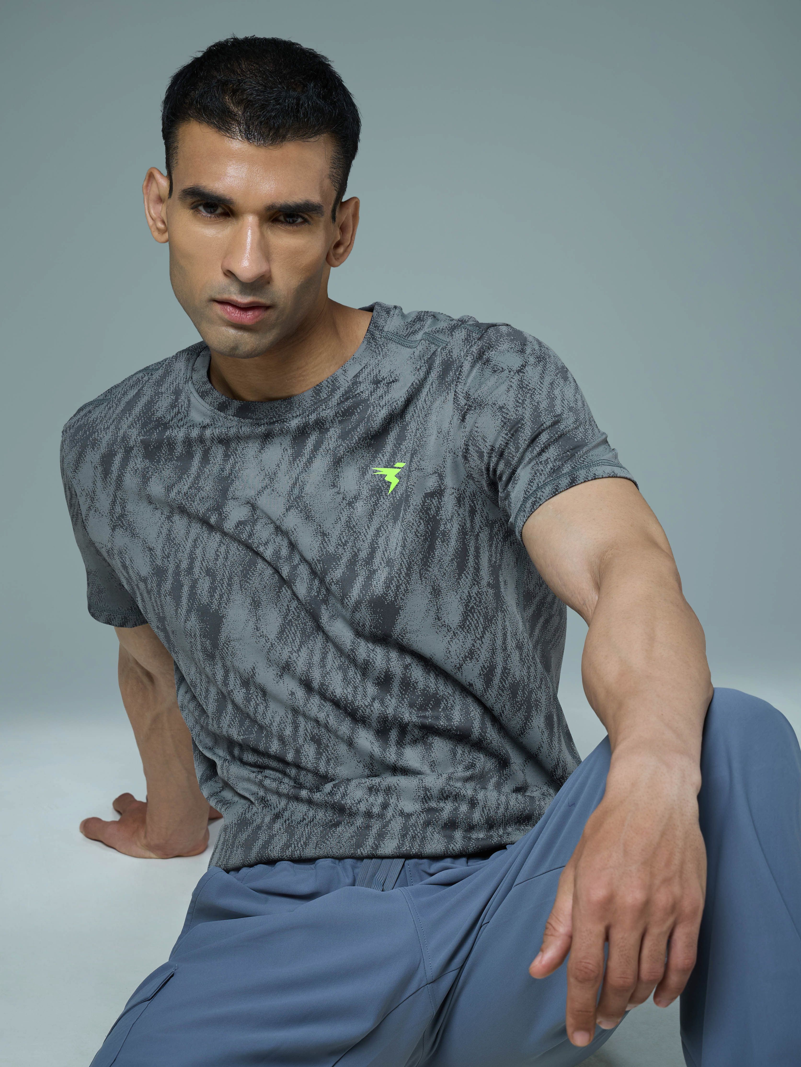 technosport Men Solid Round Neck Polyester Grey T-Shirt-picture-17