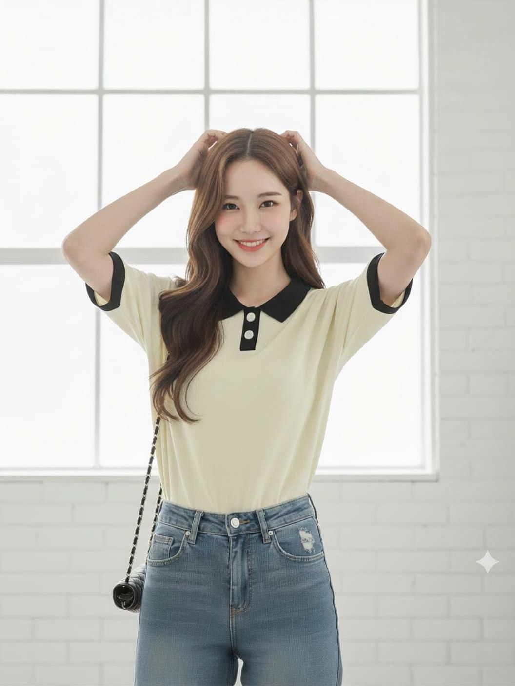Women Solid Polo Neck Cotton Blend Yellow T-Shirt-image-40