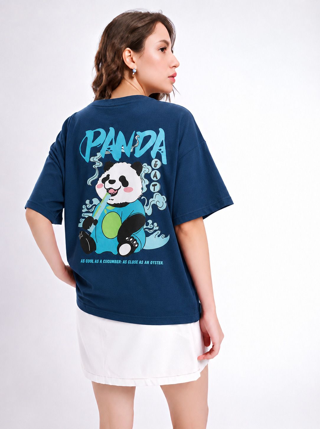 fabflee Women Printed Round Neck Cotton Blend Blue T-Shirt-picture-31