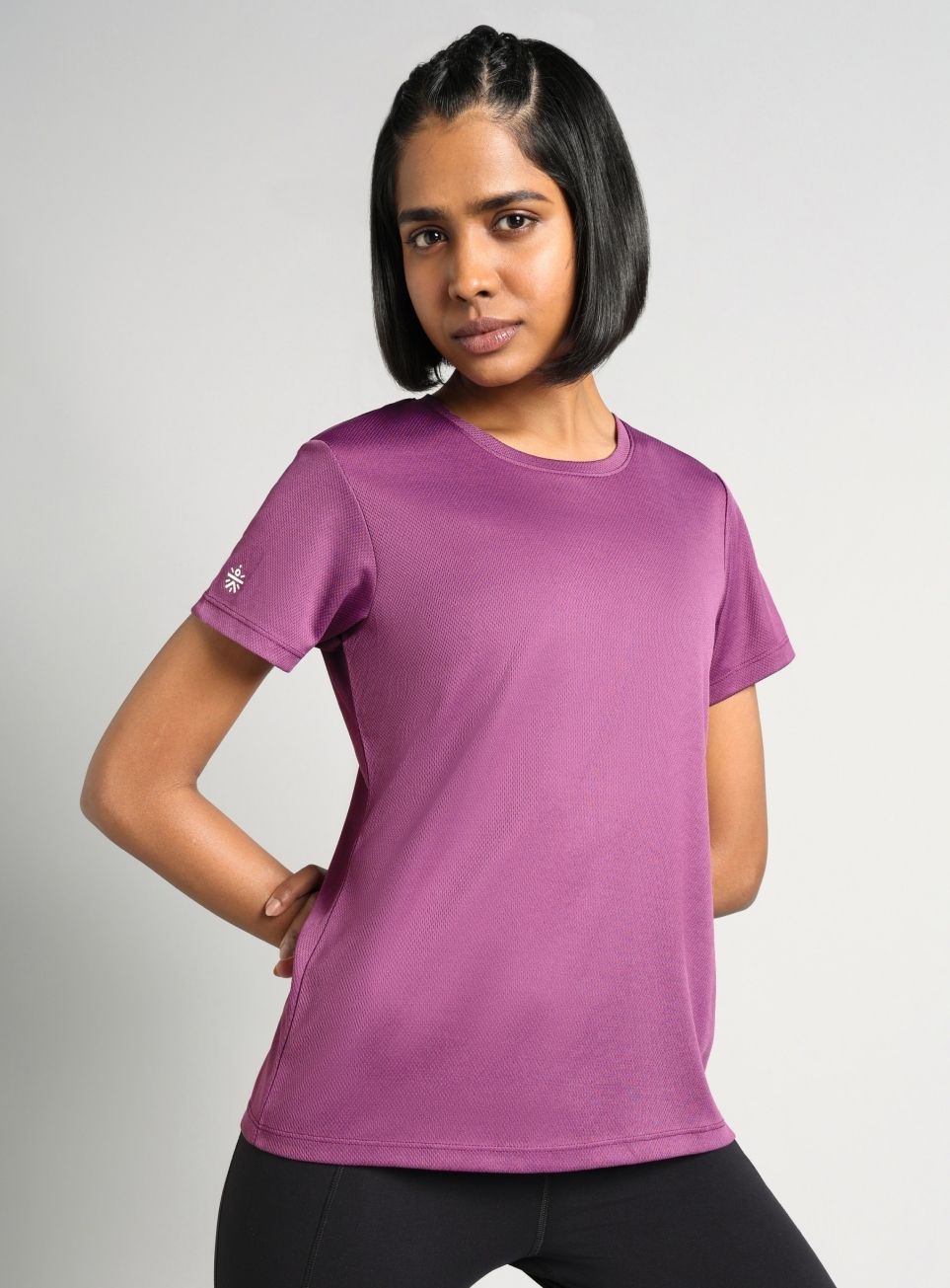 cult Women Solid Round Neck Polyester Purple T-Shirt-picture-8