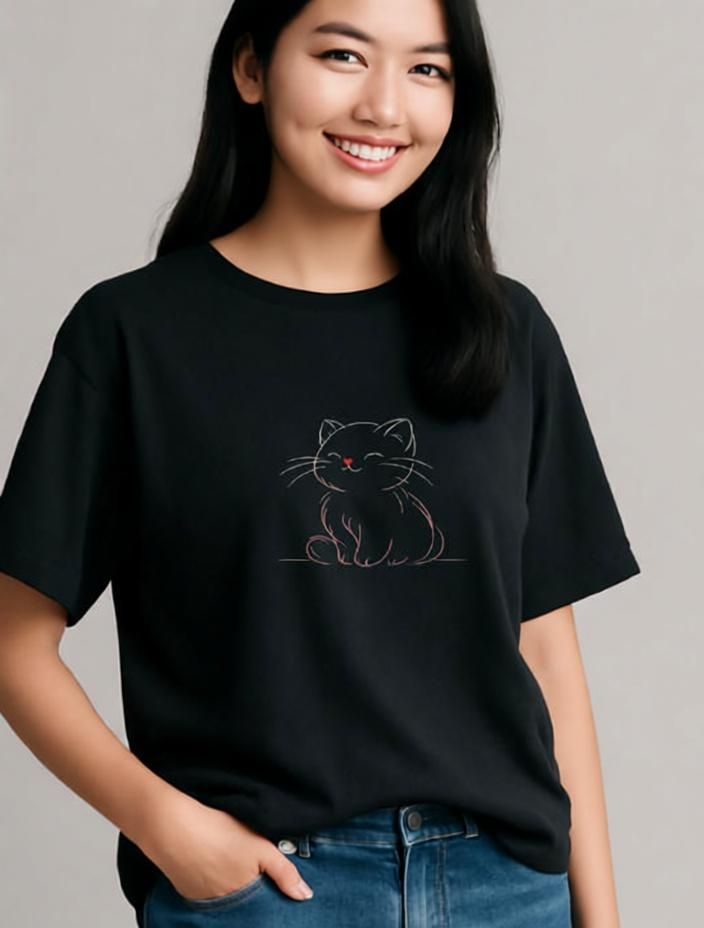 urgear Women Printed Round Neck Cotton Blend Black T-Shirt-picture-18