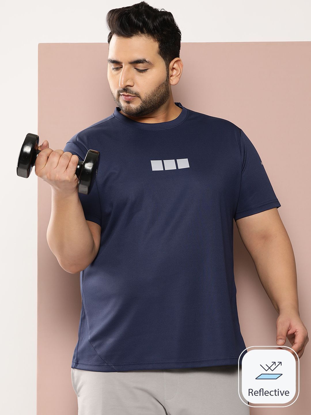Men Printed Round Neck Polyester Dark Blue T-Shirt-image-36
