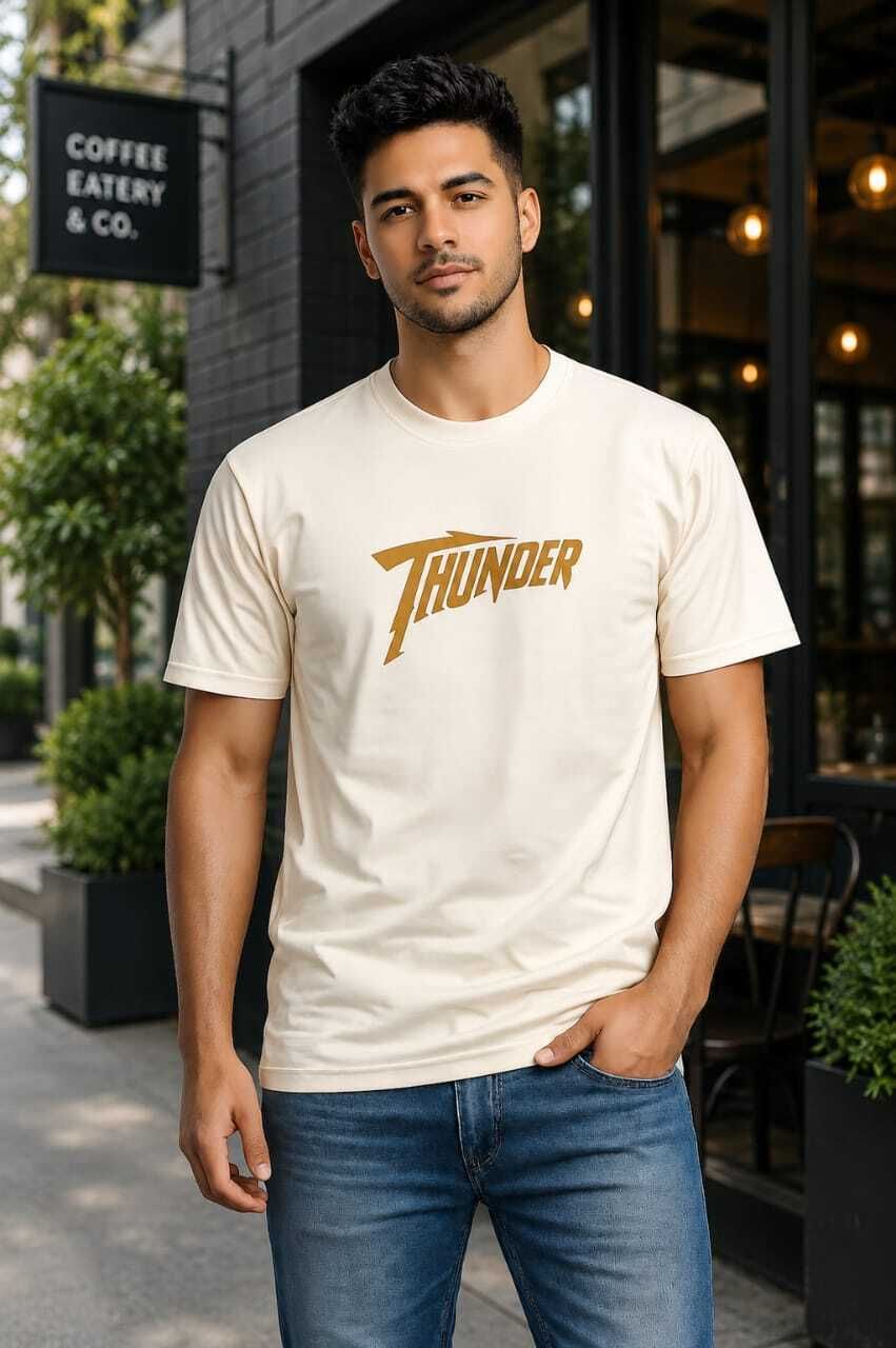 balaji fashion hub Men Typography, Graphic Print Round Neck Cotton Blend Beige T-Shirt-picture-47