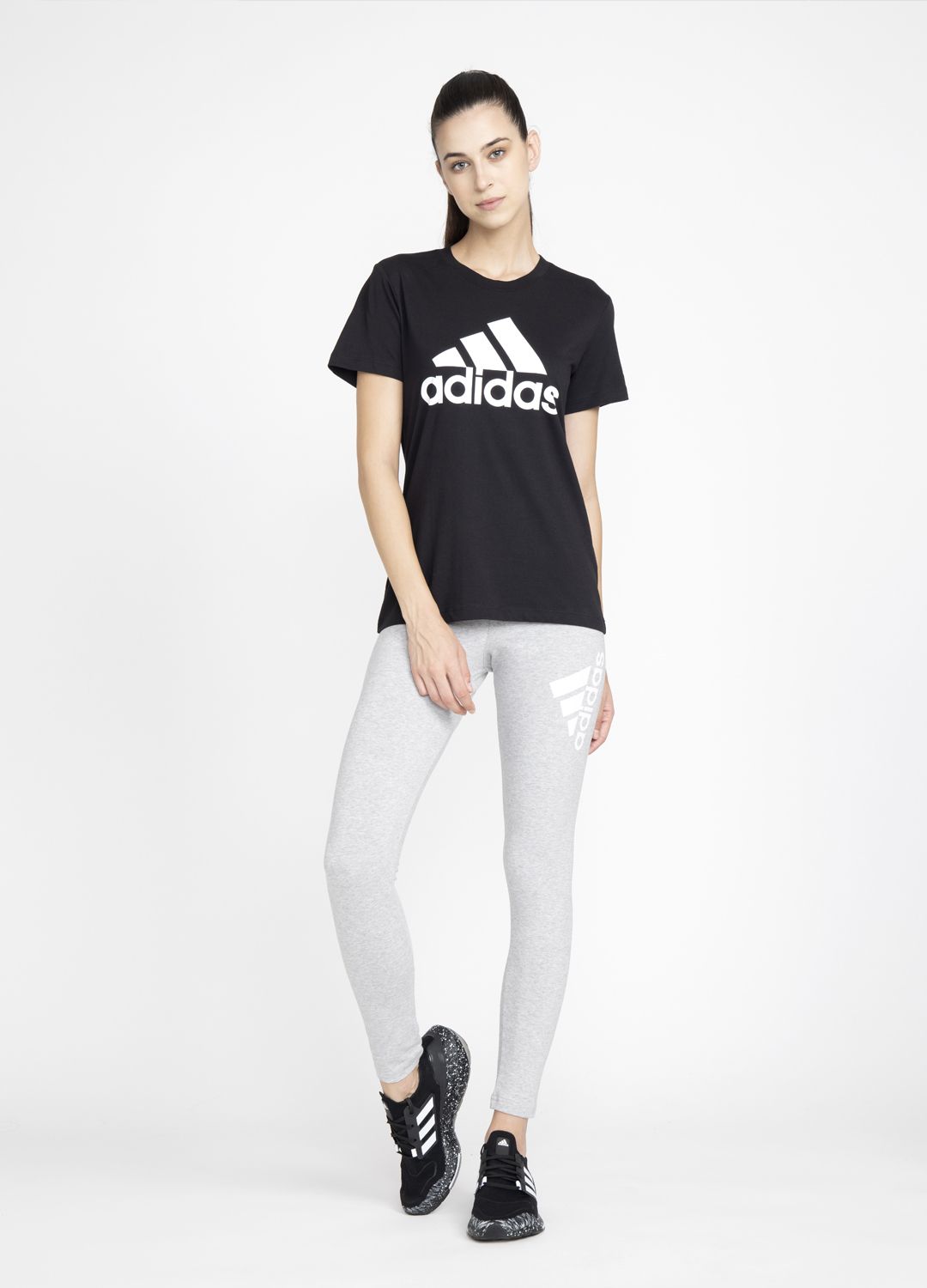 adidas Women Printed Round Neck Pure Cotton Black T-Shirt-picture-10