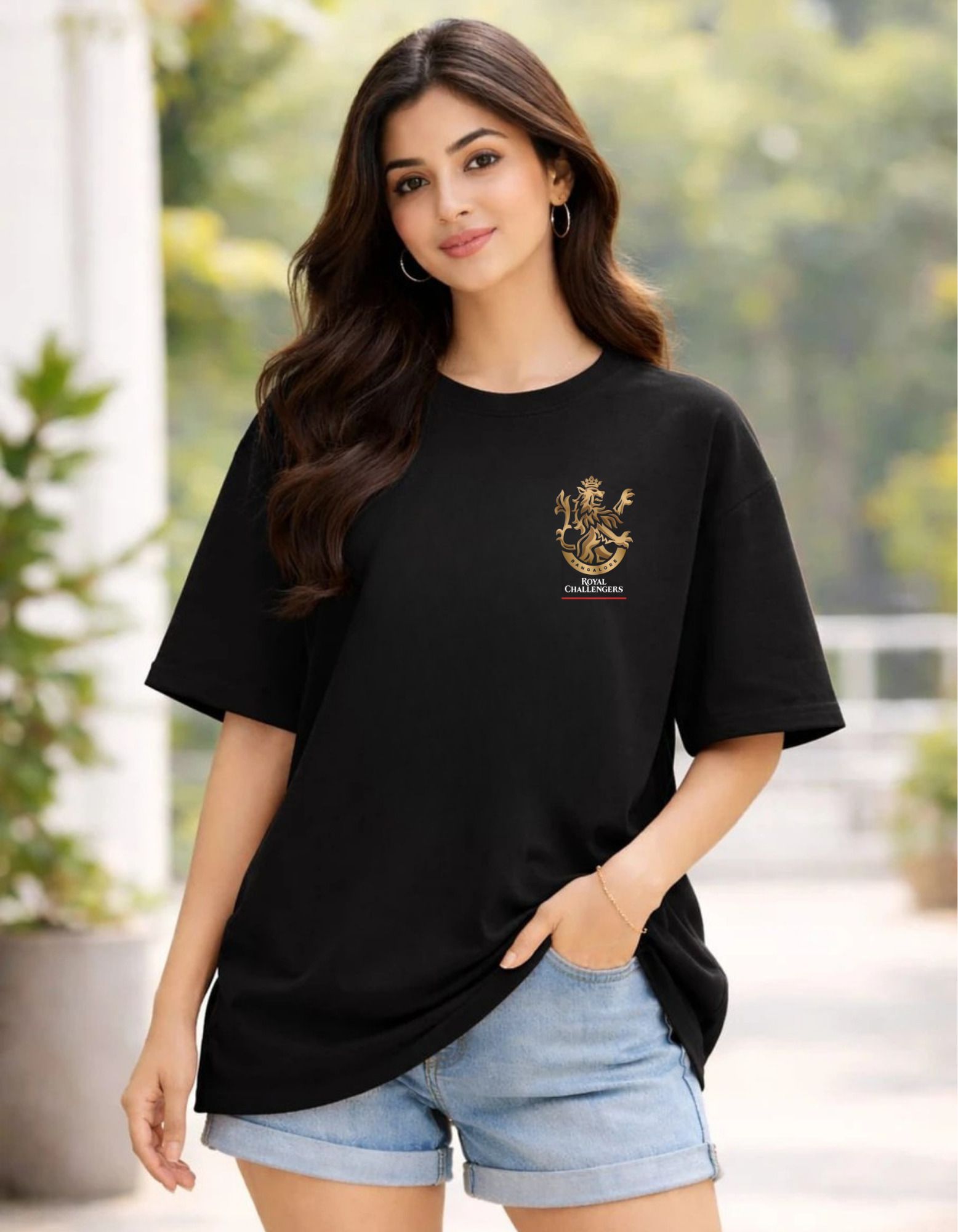 humbe Women Graphic Print, Sporty, Typography, Printed Round Neck Cotton Blend Black T-Shirt-picture-11