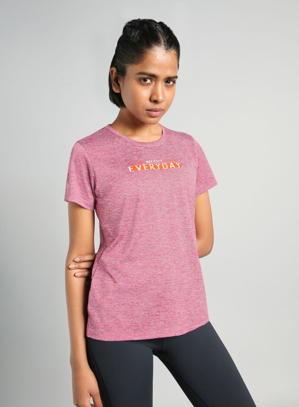 Women Typography Round Neck Polyester Red T-Shirt-image-42