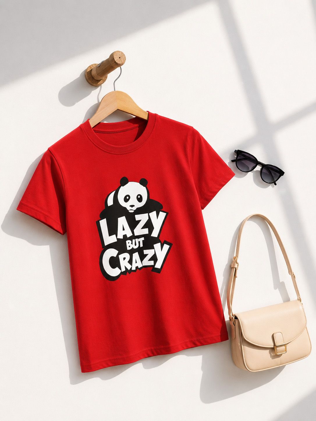 szn Women Solid Round Neck Cotton Blend Red T-Shirt-picture-25