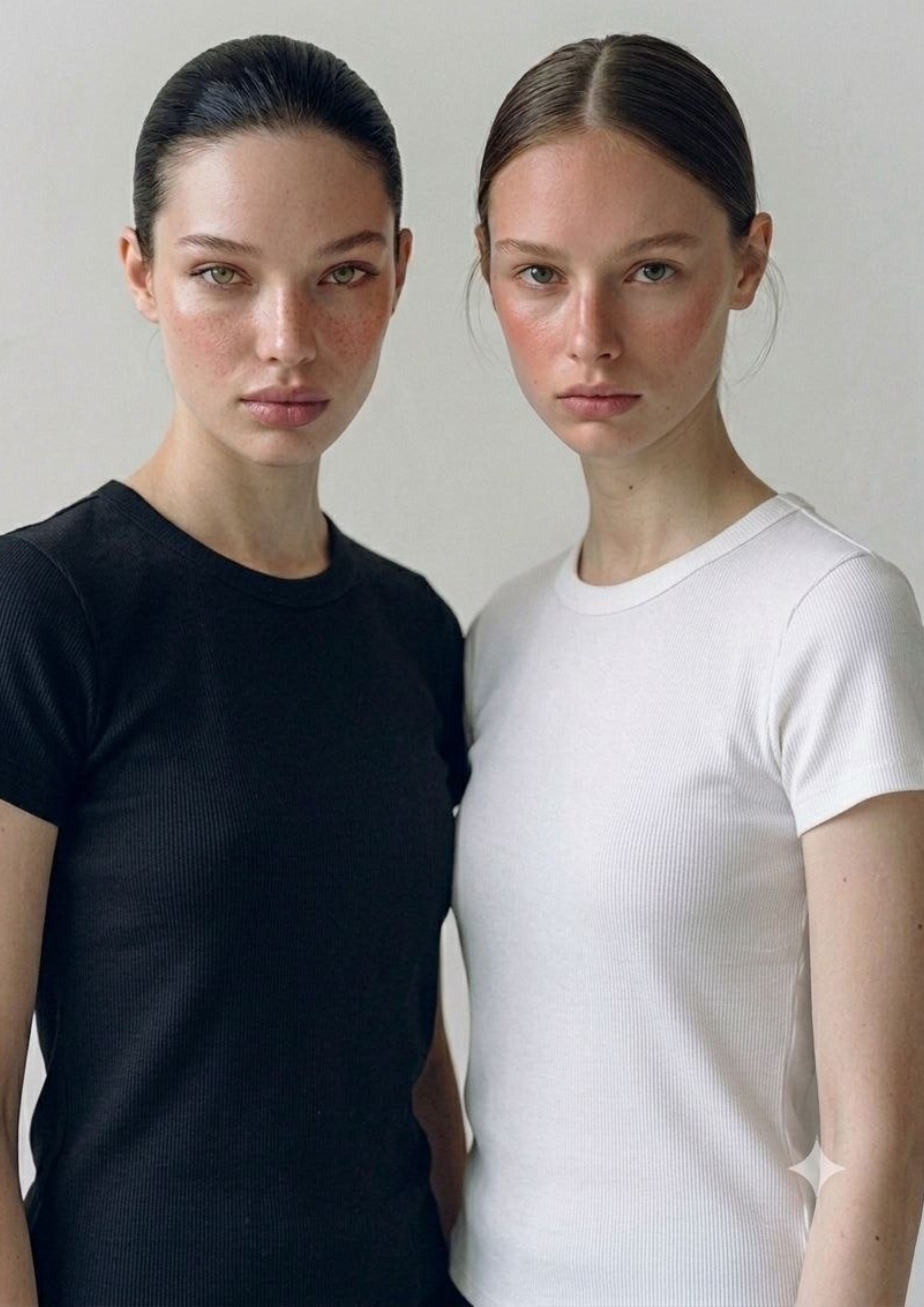 carlo magno Pack of 2 Women Solid Round Neck Polyester White, Black T-Shirt-picture-42