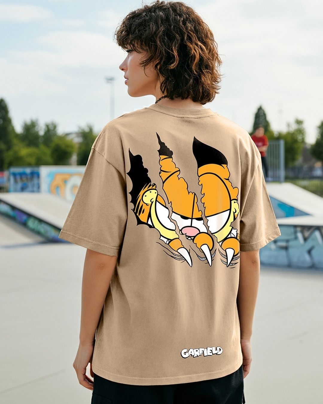 bewakoof Garfield Women Graphic Print Round Neck Pure Cotton Brown T-Shirt-picture-11