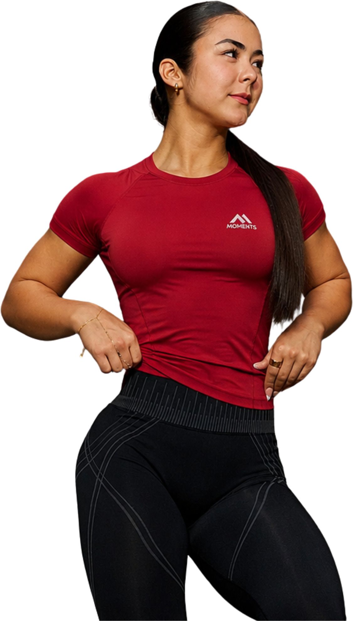 Women Solid Round Neck Cotton Blend Red T-Shirt-image-42