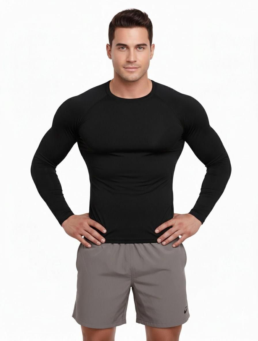 kyk Men Solid Round Neck Polyester Black T-Shirt-picture-21