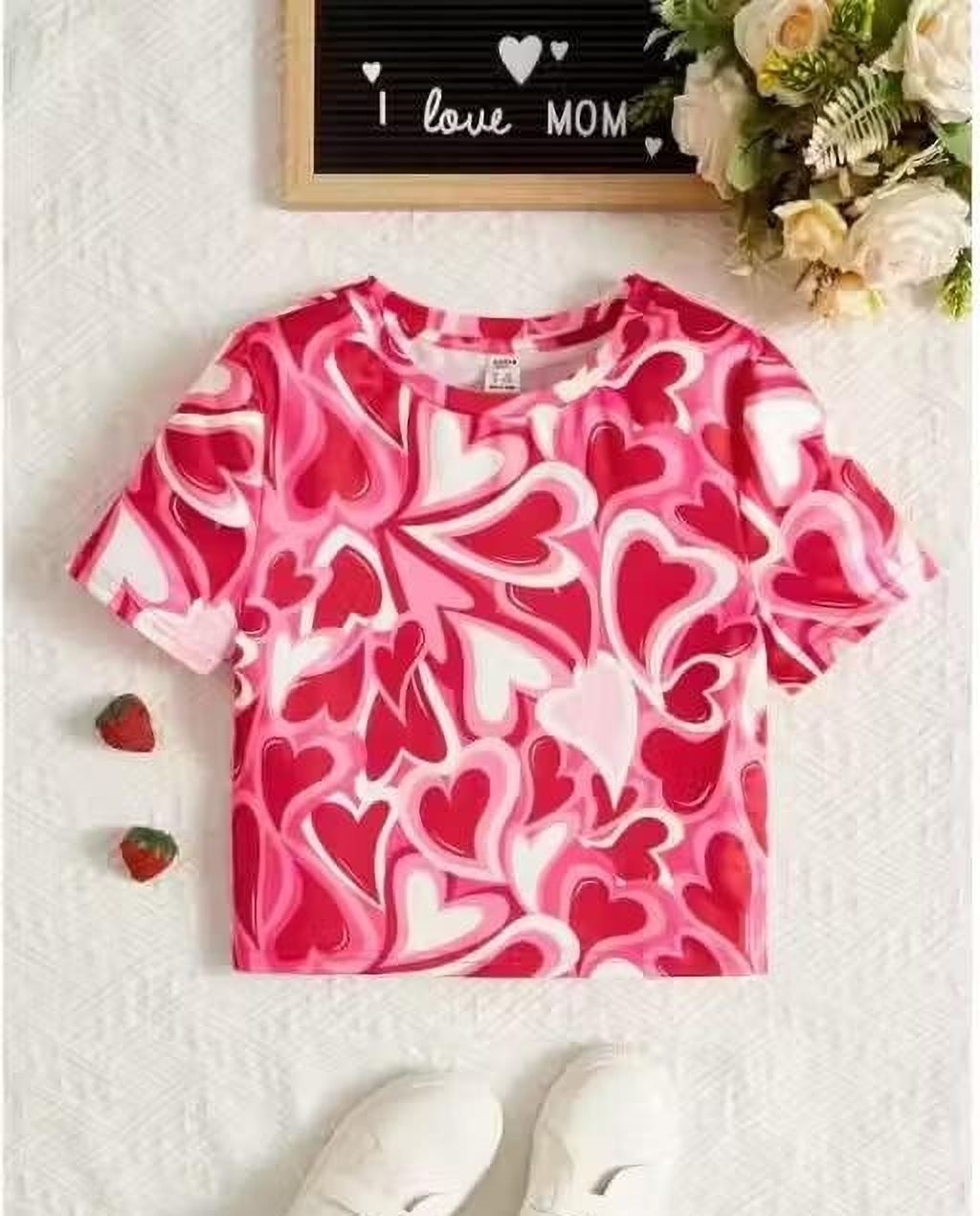 Women Printed, Graphic Print Round Neck Polyester Multicolor T-Shirt