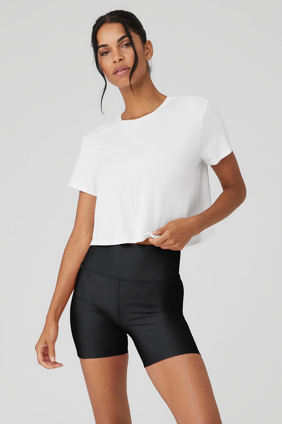ap'pulse Women Solid Round Neck Pure Cotton White T-Shirt-picture-4