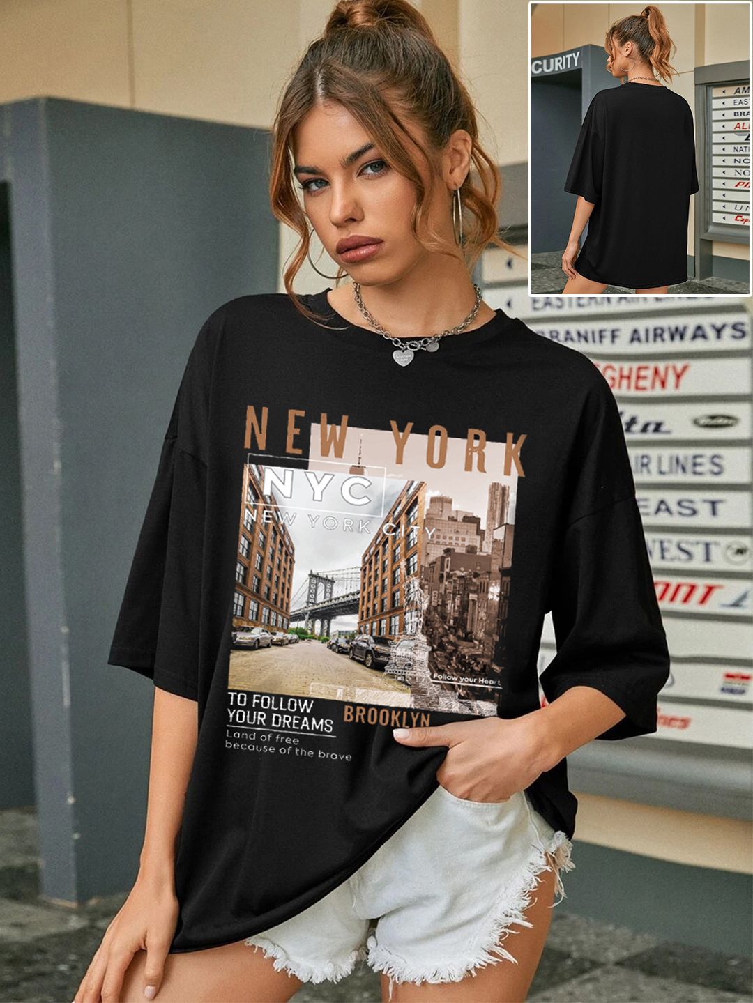 chkokko Women Printed, Typography Round Neck Polycotton Black T-Shirt-picture-16