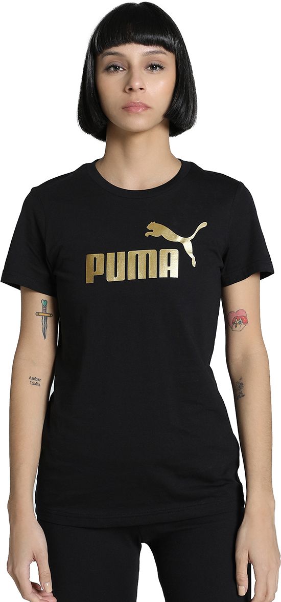 puma Women Printed Crew Neck Pure Cotton Black T-Shirt-picture-16