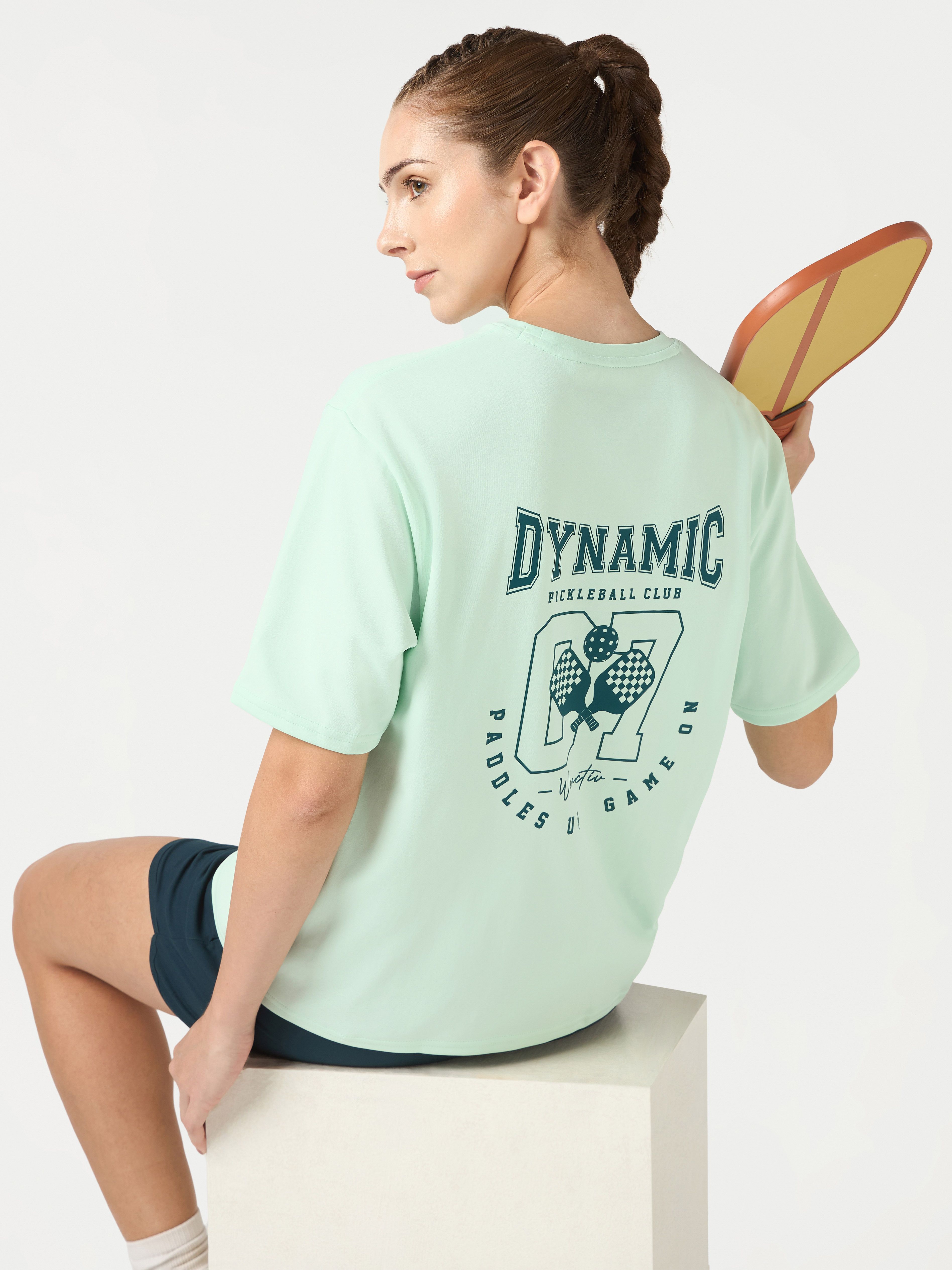 technosport Women Graphic Print Round Neck Polyester Green T-Shirt-picture-31