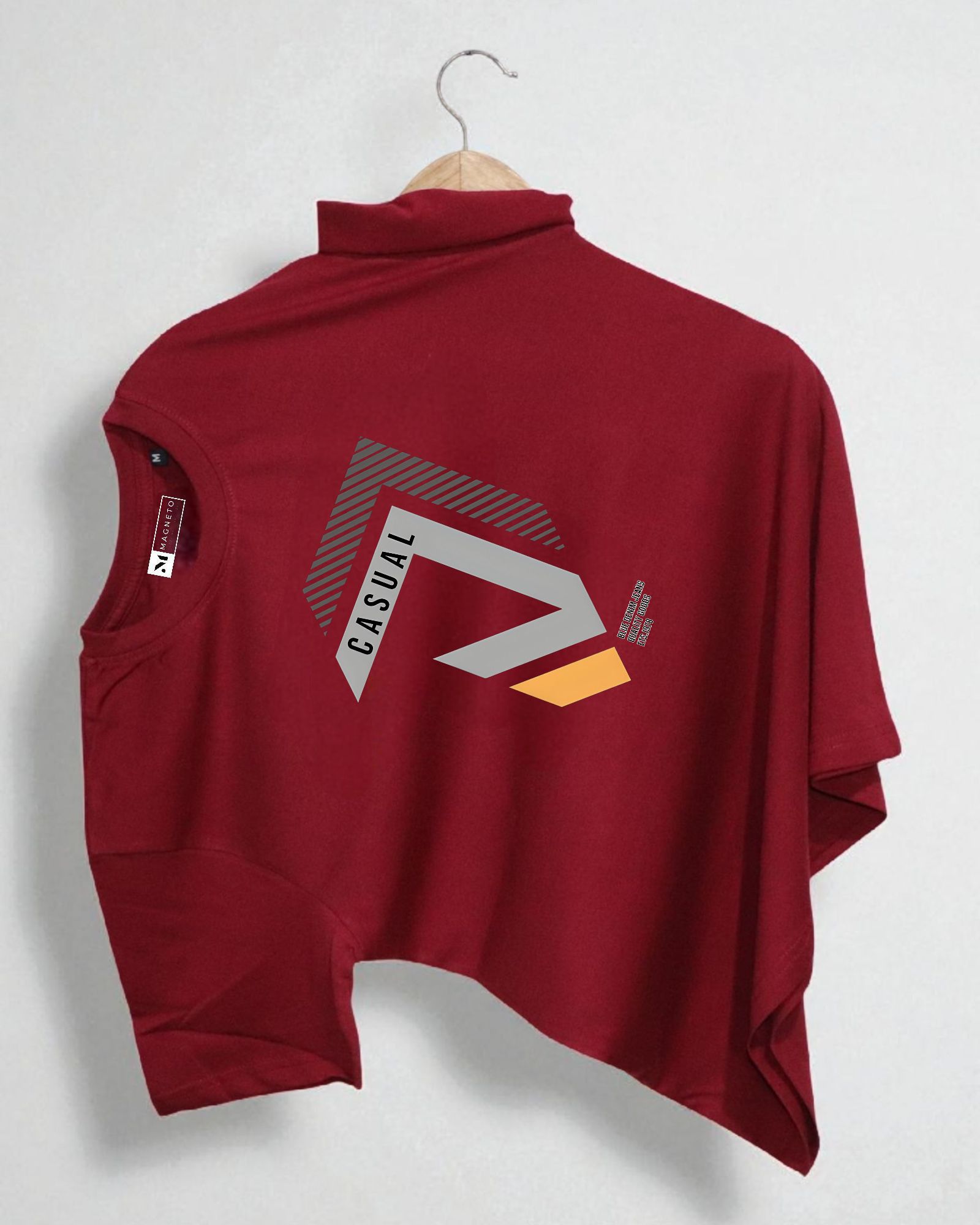 magneto Men Printed Crew Neck Pure Cotton Maroon T-Shirt-picture-14