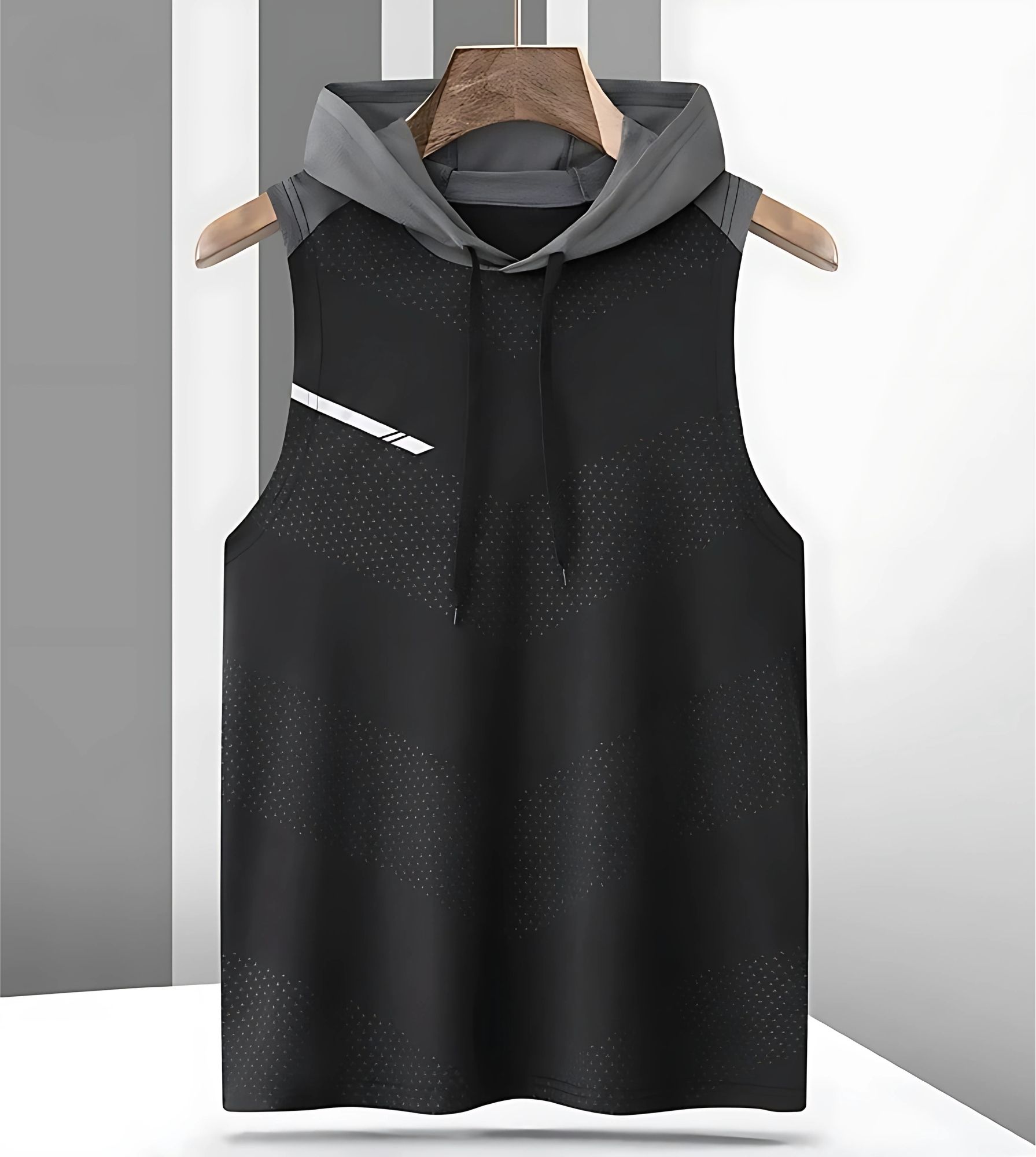 zenfit Men Printed Hooded Neck Polyester Black T-Shirt-picture-10