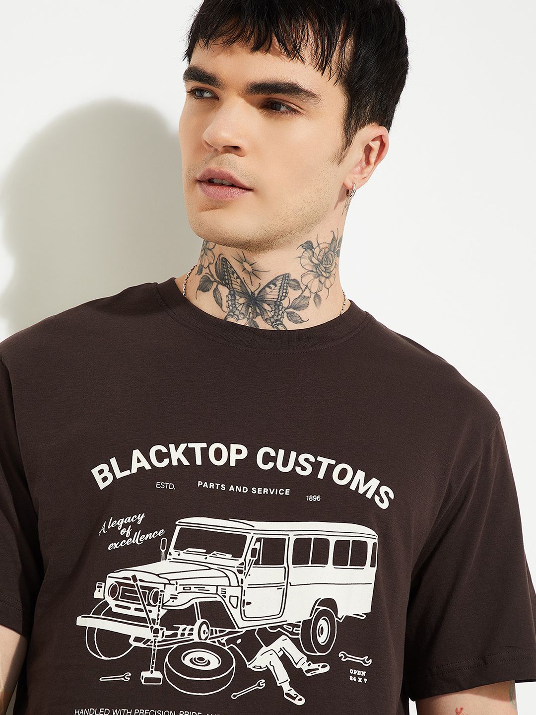 max Men Printed Round Neck Pure Cotton Brown T-Shirt-picture-18