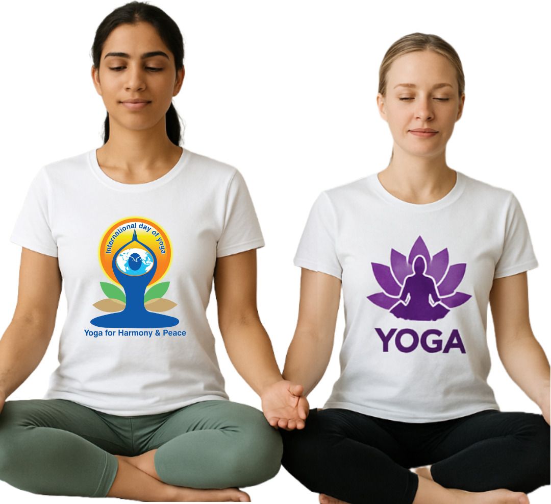 armersoul Pack of 2 Women Printed Round Neck Polycotton White T-Shirt-picture-27